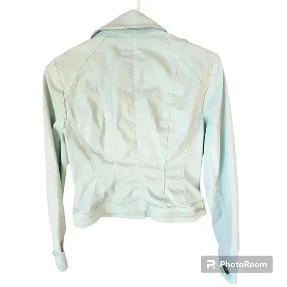 White House Black Market Jacket Mint Green Casual Jean Jacket Size 4 - Picture 2 of 11